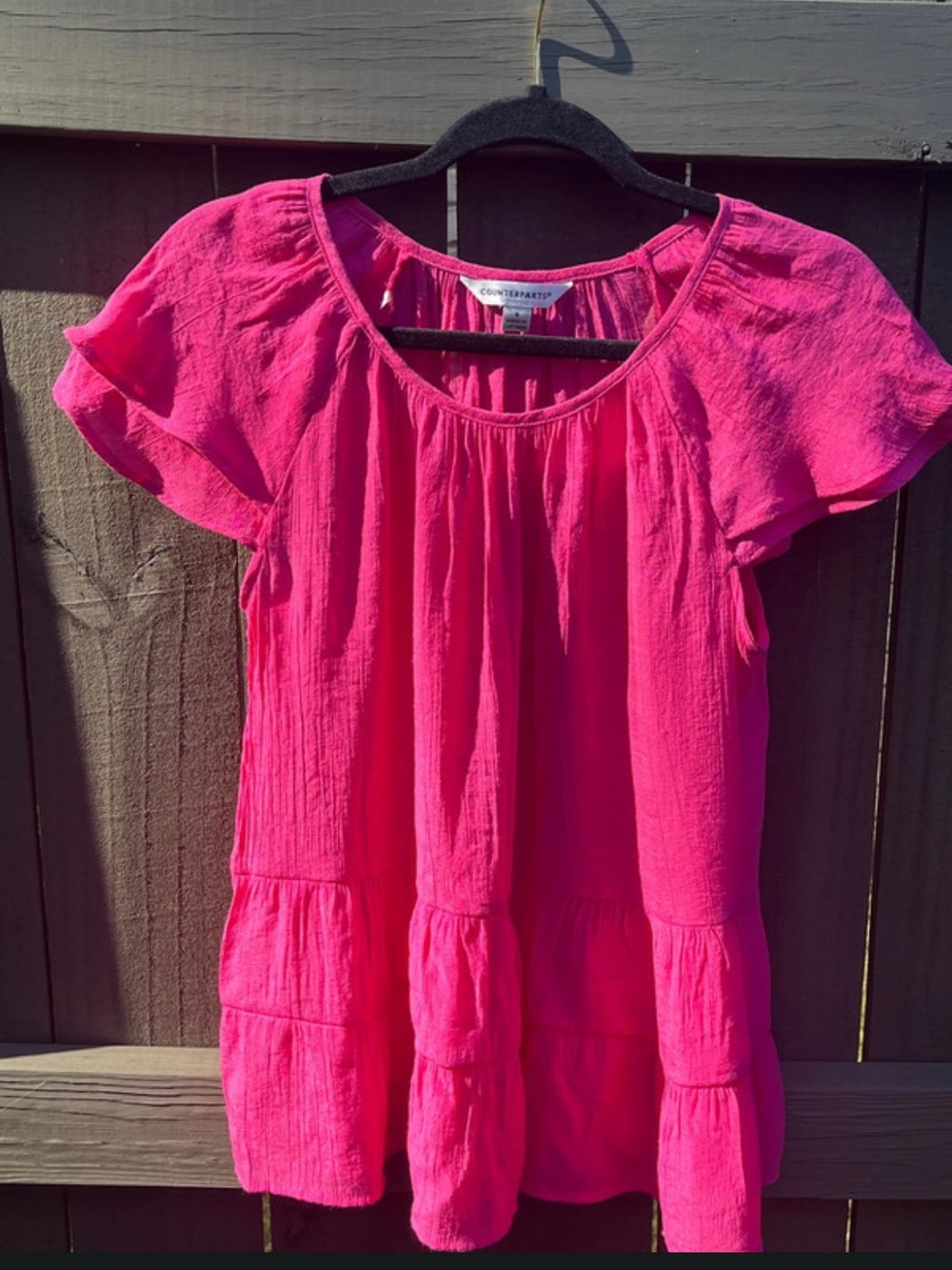 Counterparts Hot Pink Tiered Short-Sleeve Shirt